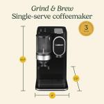 Cuisinart Single-Serve Coffee Maker + Coffee Grinder with 8 oz., 10 oz., and 12 oz. Serving Size, Compatible with Single-Cup Pods, 48-Ounce Removable Reservoir, Stainless Steel, DGB-2