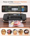 Updated Powerful 95KPa Vacuum Sealer Machine, Commercial Food Saver with Double Seal for 2X Strength, Bags Storage & Easy-Lock Handle, Built-in Cutter, Includes Free Bags (1 Roll + 10 Pre-cut)
