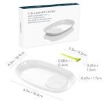 KITCHENDAO 3 in 1 Porcelain Ginger Grater Tool Spoon Rest Herb Stripper, 6.5 x 4.3 inches for Kitchen, Japanese Ceramic Garlic Grinding Wasabi Grater Plate Dish for Daikon Radish & Parmesan Cheese