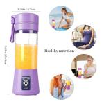 Portable Blender Cup,Electric USB Juicer Blender,Portable Juicer For Shakes and Smoothies, juice,380ml, Six Blades Great for Mixing,light purple