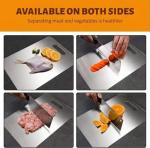 4 PCS Stainless Steel Cutting Boards for Kitchen, 304 Metal Non Stick Small Chopping Board Set, Dishwasher Safe & Warp Proof (15.3 x 11, 13.4 x 9, 11.8 x 7.9, 9.4 x 5.9 in)