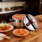 VEVOR Pressure Cooker, 10Qt Pressure Cooker Stainless Steel, Pressures Canner with Steaming Rack, Tempered Glass Lid, Three Pressures Settings for Meat, Beans, Rice, Soup, Sauces, Cook up to 100 kPa