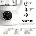7-in-1 Automatic Nut Milk Maker, 40oz Soymilk Maker, 12 Blades, 12-Hour Timer/Auto Clean/Keep Warm/Boil/Low Noise, Make Homemade Almond, Oat, Soy, Coconut and Non-Dairy Beverages (White)
