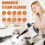 Handheld Steam Cleaner for Home - Pressurized Handheld Steamer for Cleaning with High Pressure, Chemical-Free Multi-Purpose Portable Deep Steam Cleaner for Cleaning Windows, Couch(White)