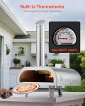 VEVOR Pizza Oven Outdoor, 12" Pellet Pizza Oven, Portable Pizza-Stove with Built-in Thermometer, Wood Fired Stainless Steel Pizza-Maker, for Backyard, Camping, Pizza-Stone, Shovel, Carry Bag, Silver