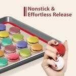 Macaron Silicone Baking Mats, 3 PCS Non Stick Macaroon Mat Silicone for Macarons, Cookie, Pastry, Red