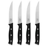 WANGMAZI Premium Steak Knife Set,High-carbon Stainless Steel Forged, Triple Rivets Sharp Steak Knives Set of 4,Hundreds of Years of Brand(4.5inch,Black Pro)