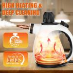 Handheld Steam Cleaner for Home - Pressurized Handheld Steamer for Cleaning with High Pressure, Chemical-Free Multi-Purpose Portable Deep Steam Cleaner for Cleaning Windows, Couch(White)