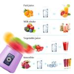 Portable Blender Cup,Electric USB Juicer Blender,Portable Juicer For Shakes and Smoothies, juice,380ml, Six Blades Great for Mixing,light purple