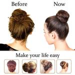NICEMOVIC Hair Donut Bun Maker, 2PCS Large Ring Style Bun Shaper for Thick and Long Hair (3.5 Inch/Brown)