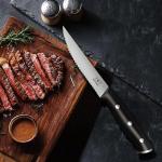 WANGMAZI Premium Steak Knife Set,High-carbon Stainless Steel Forged, Triple Rivets Sharp Steak Knives Set of 4,Hundreds of Years of Brand(4.5inch,Black Pro)