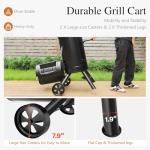 Sophia & William Heavy-Duty Vertical Offset Charcoal Smoker Extra Large Outdoor BBQ Gill with Offset Smoker, 961 SQ.IN. Cooking Area with Warming Tray,Push-out Ash Tray for Event Gathering, Black