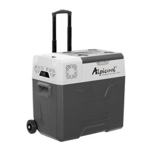Alpicool CX50 Portable Refrigerator 50 Quart(47.3 Liter) with Trolley Vehicle, Car, Truck, RV, Boat, Mini Fridge Freezer for Driving, Travel, Fishing, Outdoor-12/24V DC