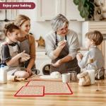 Macaron Silicone Baking Mats, 3 PCS Non Stick Macaroon Mat Silicone for Macarons, Cookie, Pastry, Red