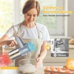 Cordless Hand Mixer, Electric Mixer Handheld Digital Display 7 Speed Rechargeable with 6 Stainless Steel Attachments Whisks Beaters Dough Hooks & Storage Base, Blender for Baking, Eggs, Silver