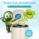 Trash Ninja Trash Can Deodorizer – Stick-On Air Freshener with Activated Charcoal and Fresh Ocean Scent for Kitchen, Bathroom, Fridge, Dumpster, and Trash Compactor Smell Removal