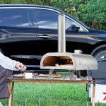 VEVOR Pizza Oven Outdoor, 12" Pellet Pizza Oven, Portable Pizza-Stove with Built-in Thermometer, Wood Fired Stainless Steel Pizza-Maker, for Backyard, Camping, Pizza-Stone, Shovel, Carry Bag, Silver