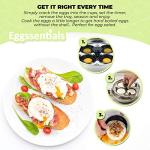 Egg Poacher - Eggssentials Poached Egg Maker, Stainless Steel Egg Poaching Pan, Poached Eggs Cooker Food Grade Safe PFOA Free with Spatula.