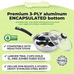 Egg Poacher - Eggssentials Poached Egg Maker, Stainless Steel Egg Poaching Pan, Poached Eggs Cooker Food Grade Safe PFOA Free with Spatula.