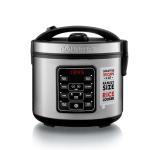 Gourmia Rice Cooker – 5 Qt Capacity, 20 Cup Cooked, 10 Cup Uncooked, Digital Controls, 6 Cooking Presets, Grain Cooker & Steamer, Nonstick Pot, Steam Tray, Delay Timer, Keep Warm, Stainless Steel
