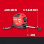 CRAFTSMAN Keychain Tape Measure, 6 FT (CMHT37106G)