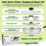 Egg Poacher - Eggssentials Poached Egg Maker, Stainless Steel Egg Poaching Pan, Poached Eggs Cooker Food Grade Safe PFOA Free with Spatula.
