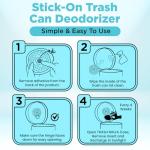 Trash Ninja Trash Can Deodorizer – Stick-On Air Freshener with Activated Charcoal and Fresh Ocean Scent for Kitchen, Bathroom, Fridge, Dumpster, and Trash Compactor Smell Removal