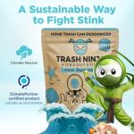 Trash Ninja Trash Can Deodorizer – Stick-On Air Freshener with Activated Charcoal and Fresh Ocean Scent for Kitchen, Bathroom, Fridge, Dumpster, and Trash Compactor Smell Removal