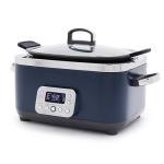 GreenPan Elite 14-in-1 Nonstick 6QT Electric Slow Cooker, PFAS-Free Ceramic Multi-Cooker, In-Pot Browning, Dishwasher Safe Lid & Removable Crock, Stainless Steel Steamer, Silicone Handles, Oxford Blue