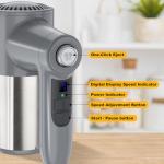 Cordless Hand Mixer, Electric Mixer Handheld Digital Display 7 Speed Rechargeable with 6 Stainless Steel Attachments Whisks Beaters Dough Hooks & Storage Base, Blender for Baking, Eggs, Silver