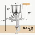 Hand Crank Grain Mill Grinder – Silver Manual Grinder for Corn Wheat Nuts with Clamp Handle Operated Wheat Mill Grain for Home Compact Food Hand Crank Tool