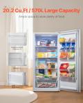 VEVOR Convertible Freezer/Refrigerator, 20.2 Cu.Ft Frost Free Upright Freezer with Temp Control Panel, Door Open too Long Alarm, Adjustable Shelves and LED, Standing Fridge for Kitchen, Office, Garage
