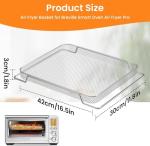 Air Fryer Basket for Breville Smart Oven Air Fryer Pro, 3PCS Steel Mesh Dehydrate Baking Microwave Oven Baskets Accessories Tray for Basket BOV900 and BOV950 Toaster (16.5"D x 11.8"W x 1.8"H)
