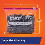 Hefty Slider Kitchen Storage Bags, Quart Size, 78 Count