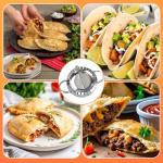 Stainless Steel Tortilla Sealer Crimper - 6 Inch Empanada Press & Taco Maker with Serrated Leakproof Edge, Easy Press Tool for Quesadilla, Calzone, Dumpling, Pastry, Samosa, Gyoza