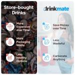 Drinkmate OmniFizz Sparkling Water and Soda Maker, Carbonates Any Drink, ULTIMATE BUNDLE - Includes three 60L CO2 Cylinders, Two Carbonation Bottles, and Fizz Infuser (Royal Red)