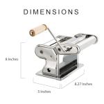 Fante’s Double Cutter Classic Pasta Maker, Hand-Crank Noodle Press with Adjustable Thickness Settings for Fresh Homemade Pasta, Dumplings