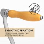 Hand Crank Grain Mill Grinder – Silver Manual Grinder for Corn Wheat Nuts with Clamp Handle Operated Wheat Mill Grain for Home Compact Food Hand Crank Tool
