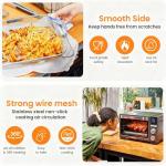 Air Fryer Basket for Breville Smart Oven Air Fryer Pro, 3PCS Steel Mesh Dehydrate Baking Microwave Oven Baskets Accessories Tray for Basket BOV900 and BOV950 Toaster (16.5"D x 11.8"W x 1.8"H)