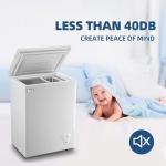 Chest Freezer 3.5 Cu.Ft Small Deep Freezer Top Door Mini Freezer with Removable Basket, Low Noise, 7 Adjustable Temperature and Energy Saving Perfect for Home Garage Basement Dorm or Apartment