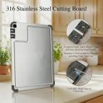 Cosmos Wave Stainless Steel Cutting Board with Sharpeners
