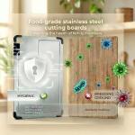 Cosmos Wave Stainless Steel Cutting Board with Sharpeners