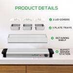 Nutrichef Stainless Steel Buffet Warmer with 3 Trays