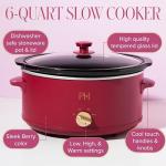 Paris Hilton 6-Quart Manual Slow Cooker, Berry