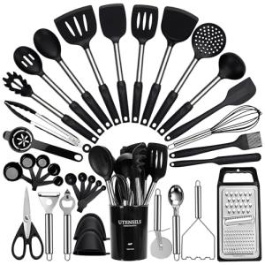 35-Piece Silicone Kitchen Utensils Set with Holder