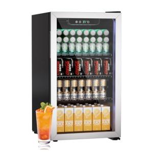 Stopsad 105 Can Mini Beverage Cooler with Glass Door
