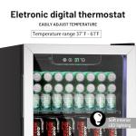 Stopsad 105 Can Mini Beverage Cooler with Glass Door