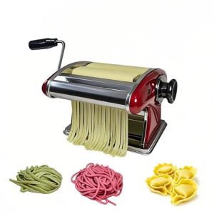 Stainless Steel Manual Pasta Maker with Dual Blades