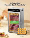 18-Tray Food Dehydrator with Dual Fans and Timer