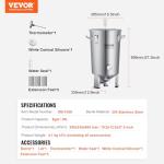 VEVOR 8 Gallon Stainless Steel Fermentation Tank